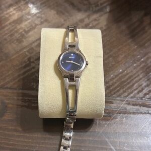 Seiko Women's Watch with Silver Band and Blue Dial